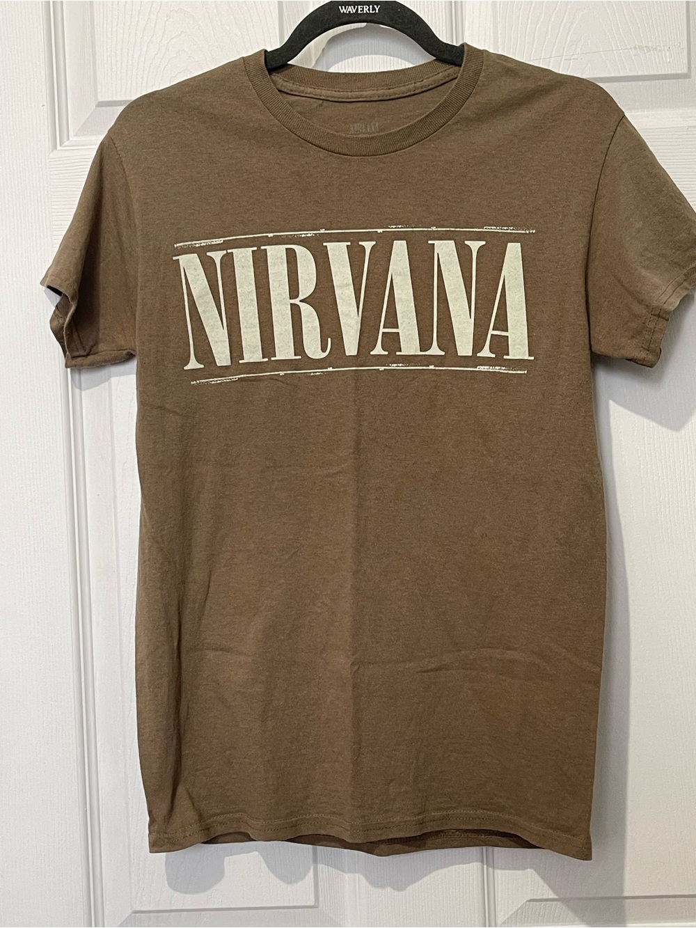 NIRVANA Brown Tee with White Logo